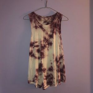 Purple & White Tie Dye American Eagle Tank Top